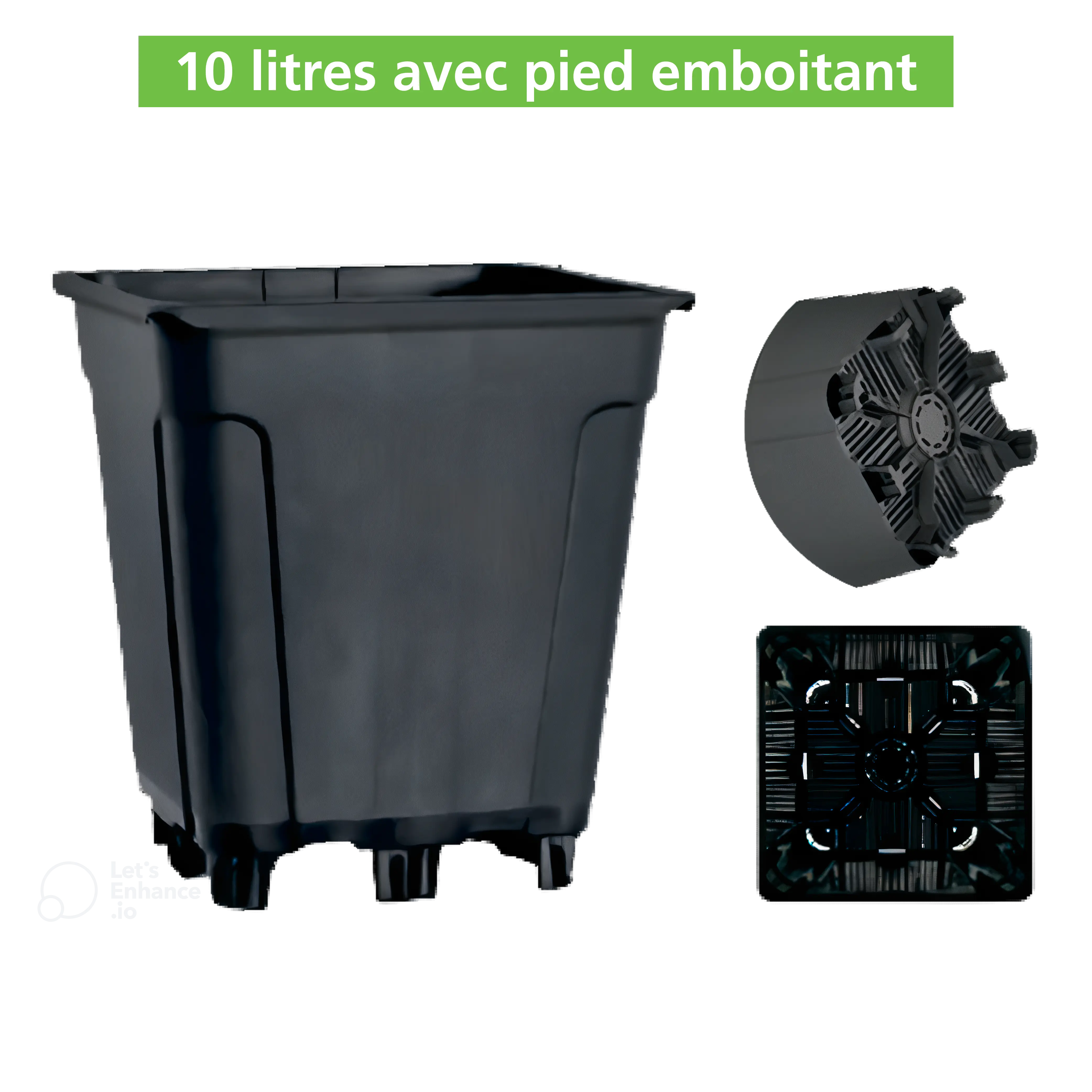 Pot 10 litres avec pied emboutant